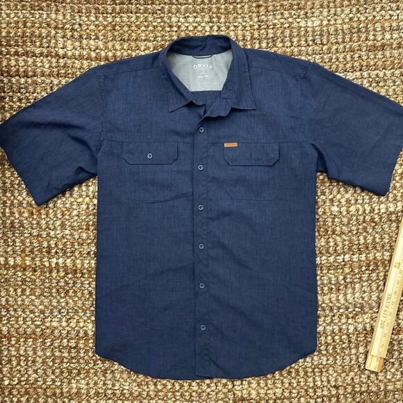 Orvis Blue Performance Button Down Short Sleeve Shirt (2XL) - Picture 1 of 5